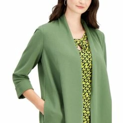 Best Pirce 💯 Kasper Petite Open-Front Cardigan Black ✨ -Cheap Kasper Store unnamed file 460