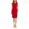 New 👍 Kasper Petite Ponte Split-Neck Sheath 👗 Dress Fire Red ⌛ -Cheap Kasper Store unnamed file 471