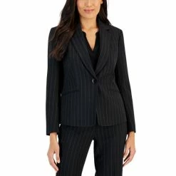 Wholesale 🧨 Kasper 👩 Women's Pinstripe One-Button Blazer Black Combo 🌟