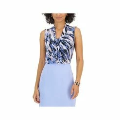 Best reviews of 😉 Kasper 👩 Women's Printed Sleeveless Twisted-Neck Top California Sky Multi ⌛ -Cheap Kasper Store unnamed file 536
