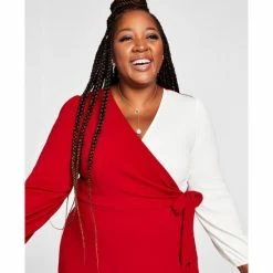 Outlet ⭐ Kasper Plus Size Colorblocked Surplice Side-Tie 👗 Dress Kasper Gold / Royal Blue 🔔 -Cheap Kasper Store unnamed file 550