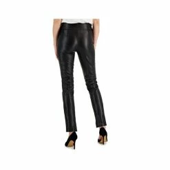Promo ⌛ Kasper 👩 Women's Slim-Leg Faux-Leather Ankle Pants Black 😍 -Cheap Kasper Store unnamed file 560