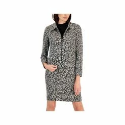 Discount 🎉 Kasper 👩 Women's Jacquard Zip-Front Seamed Jacket Doe Combo ❤️ -Cheap Kasper Store unnamed file 645