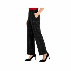 Budget 🌟 Kasper Petite Plaid Pull-On Straight Leg Pants Black Multi 🧨 -Cheap Kasper Store unnamed file 664