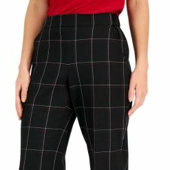 Budget 🌟 Kasper Petite Plaid Pull-On Straight Leg Pants Black Multi 🧨 -Cheap Kasper Store unnamed file 665