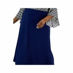 Brand new ⭐ Kasper Plus Size Pull-On Midi 👗 Skirt Kasper Navy 👏 -Cheap Kasper Store unnamed file 672