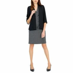 Cheap Kasper Store 26 Best deal โญ Kasper ๐ฉ Women's Shawl-Collar Blazer & Faux-Wrap ๐ Dress Black โญ