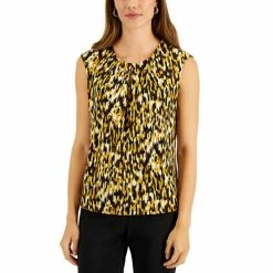 Top 10 ✔️ Kasper 👩 Women's Printed Cap-Sleeve Top Marigold Combo ⌛