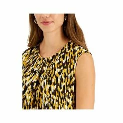 Top 10 ✔️ Kasper 👩 Women's Printed Cap-Sleeve Top Marigold Combo ⌛ -Cheap Kasper Store unnamed file 703