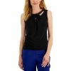 Promo 🔥 Kasper 👩 Women's Faux-Leather-Trim Twisted Top Black 👏 -Cheap Kasper Store unnamed file 720