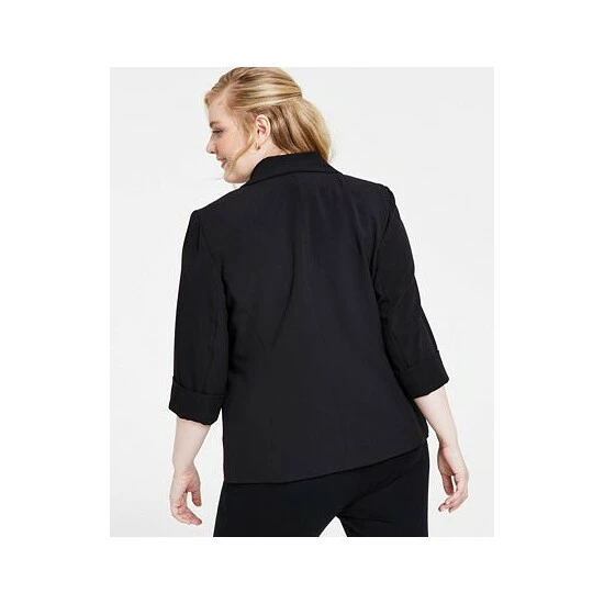 Cheapest ๐ฅฐ Kasper Plus Size 3/4-Sleeve Single-Button Blazer Black ๐ 4 Cheapest ๐ฅฐ Kasper Plus Size 3/4-Sleeve Single-Button Blazer Black ๐ - Image 2