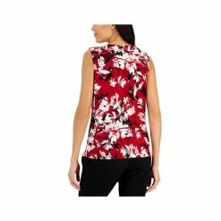 Top 10 ✔️ Kasper Petite Floral-Print Keyhole Blouse Fire Red Combo 🎉 -Cheap Kasper Store unnamed file 782