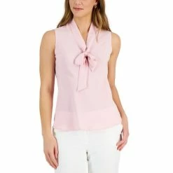 Promo ✔️ Kasper Petite Sleeveless V-Neck Tie-Front Top Tutu Pink 🛒 -Cheap Kasper Store unnamed file 786