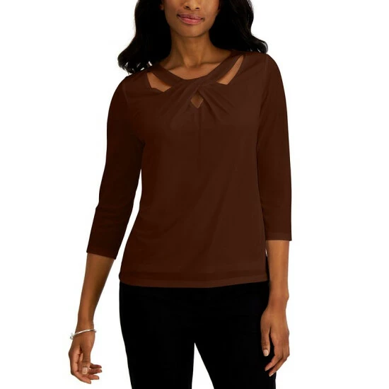 Discount โค๏ธ Kasper Petite Twist-Neck Top Black ๐ฅฐ 3 Discount โค๏ธ Kasper Petite Twist-Neck Top Black ๐ฅฐ