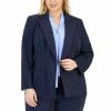 Wholesale ✨ Kasper Plus Size Stretch Jacquard Dot-Print Blazer Kasper Navy 👏