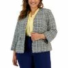 Promo 👍 Kasper Plus Size Tweed Fringe-Trim Open-Front Blazer Pale Yellow Multi ⌛ -Cheap Kasper Store unnamed file 800