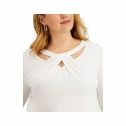 Discount 🔔 Kasper Plus Size Twist-Neck Top Chocolate 💯 -Cheap Kasper Store unnamed file 831