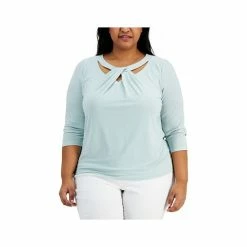 Discount 🔔 Kasper Plus Size Twist-Neck Top Chocolate 💯 -Cheap Kasper Store unnamed file 834
