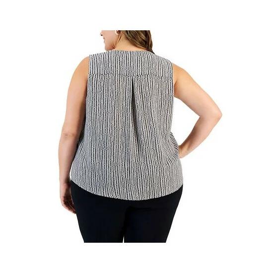 Best Pirce โ Kasper Plus Size Printed Sleeveless Camisole Blouse Fire Red Multi ๐ 4 Best Pirce โ Kasper Plus Size Printed Sleeveless Camisole Blouse Fire Red Multi ๐ - Image 2