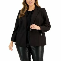 Brand new 😉 Kasper Plus Size Notched-Collar One-Button Jacket Chocolate Combo 😀