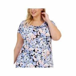 Top 10 🌟 Kasper Plus Size Floral Cowl-Neck Short-Sleeve Top California Sky Multi ⌛ -Cheap Kasper Store unnamed file 874