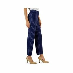 Cheap 🥰 Kasper Petite Mid-Rise Pinstripe Slim Pants Kasper Navy/vanilla Ice 🎁 -Cheap Kasper Store unnamed file 899