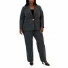 Best Pirce 👏 Kasper Plus Size One-Button Notched-Collar Jacket & Pull-On Pants Dark Grey Heather 😉 -Cheap Kasper Store unnamed file 908