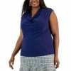 Buy ⭐ Kasper Plus Size Cowlneck Cap Sleeve Top Kasper Navy 👍 -Cheap Kasper Store unnamed file 945