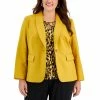 New ✨ Kasper Plus Size Shawl-Collar One-Button Jacket Marigold ⌛