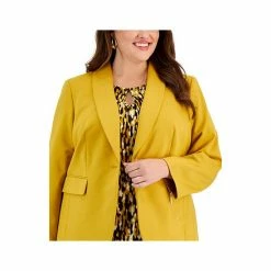 New ✨ Kasper Plus Size Shawl-Collar One-Button Jacket Marigold ⌛ -Cheap Kasper Store unnamed file 950