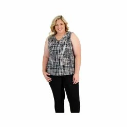 Discount ⌛ Kasper Plus Size Printed Keyhole Top Ginger Multi 🎁 -Cheap Kasper Store unnamed file 954