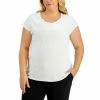 Hot Sale ❤️ Kasper Plus Size Cap-Sleeve Cowlneck Top Pale Yellow 🎉 -Cheap Kasper Store unnamed file 967