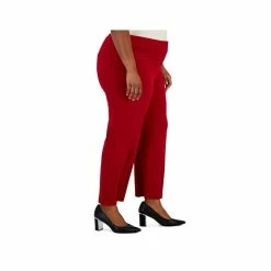 Promo ⭐ Kasper Plus Size Mid-Rise Straight-Ankle Faux-Pocket Pants Fire Red 😉 -Cheap Kasper Store unnamed file 996