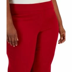 Promo ⭐ Kasper Plus Size Mid-Rise Straight-Ankle Faux-Pocket Pants Fire Red 😉 -Cheap Kasper Store unnamed file 997